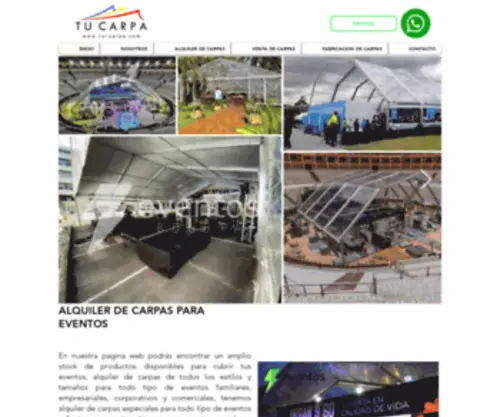 Alquilerventacarpas.com(Alquiler de carpas Bogota) Screenshot