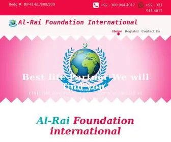 Alraifoundation.com(Al Rai Foundation Internation) Screenshot