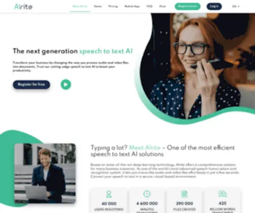 Alrite.io(The next generation speech recognition engine) Screenshot
