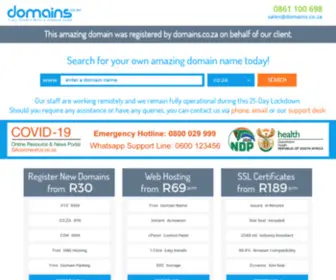 ALS.org.za(Domain registered on behalf of our client by) Screenshot