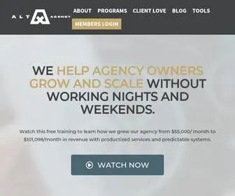 Altagency.com(Grow and Scale Your Agency Without Working Nights and Weekends) Screenshot