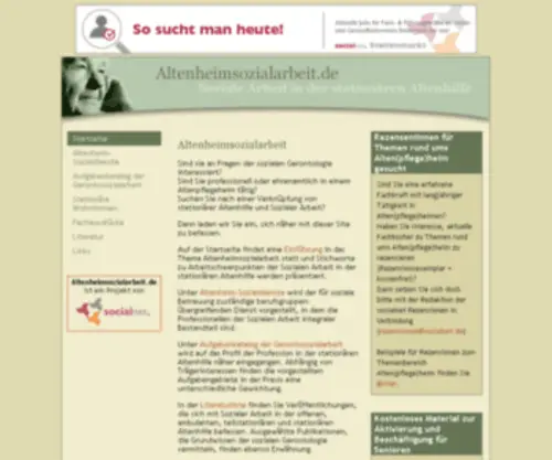 Altenheimsozialarbeit.de(Stationäre Altenhilfe) Screenshot