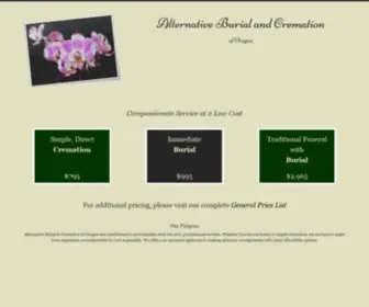 Alternativeburialandcremationoforegon.com(Alternative Burial & Cremation) Screenshot