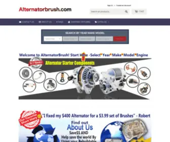 Alternatorbrush.com(Alternator Starter Parts Kits Repair Replace Do) Screenshot