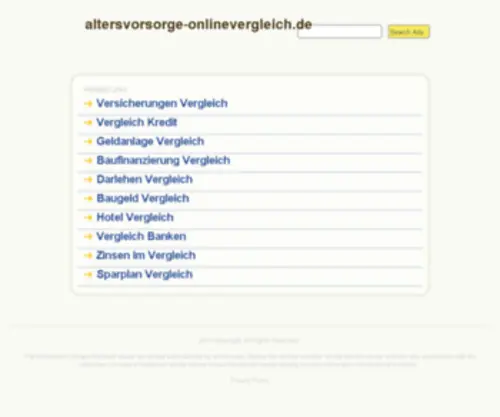 Altersvorsorge-Onlinevergleich.de(Rürup) Screenshot