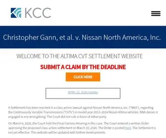 AltimacVtsettlement.com(Nissan North America) Screenshot