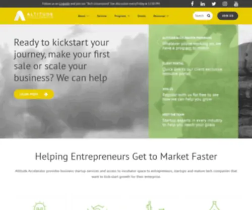 Altitudeaccelerator.ca(Scaling Innovation to New Heights (Formerly RIC Centre)) Screenshot