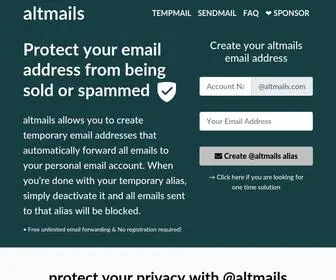 Altmails.com(Keep spam out of your inbox) Screenshot