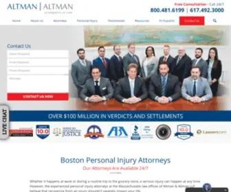 Altmanllp.com(Boston Personal Injury Lawyer) Screenshot