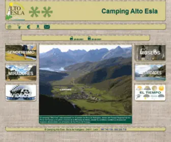 Altoesla.eu(Camping Alto Esla) Screenshot