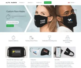 Altomasks.ca(Custom Face Masks Branded with Your Logo) Screenshot