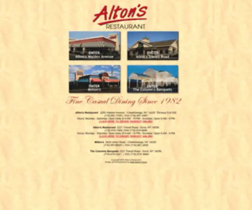 Altonsrestaurant.com(Alton's Restaurants) Screenshot