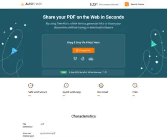 Altosharepdf.com(Share PDF online via a secure and free web) Screenshot