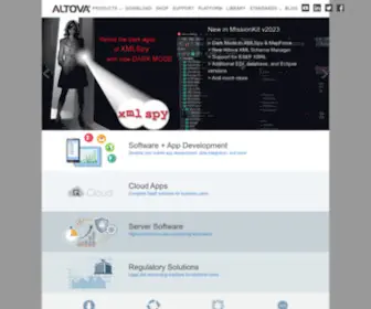 Altova.com(XML, Data Integration, and Mobile App Development Solutions by Altova) Screenshot