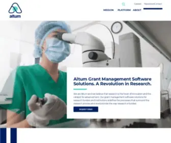 Altum.com(We are Altum and we believe that research) Screenshot