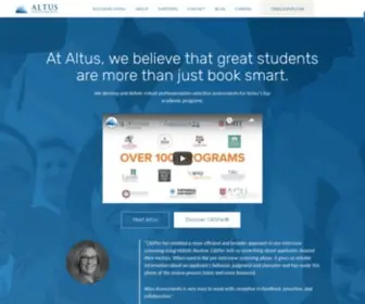 Altusassessments.com(Train exceptional professionals with acuity's higher education program intelligence platform) Screenshot