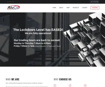 Aluco.co.za(AluCo Aluminium Stockist) Screenshot