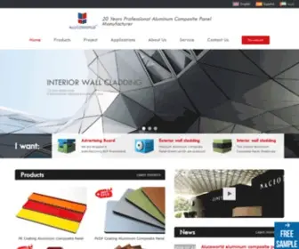 Alucoworld.com(Aluminum Composite Panel Manufacturer) Screenshot