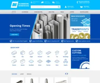Aluminiumwarehouse.co.uk(UK's First Online Metal Supplier) Screenshot