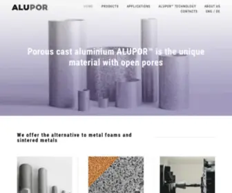 Alupor.com(Porous aluminium ALUPOR) Screenshot