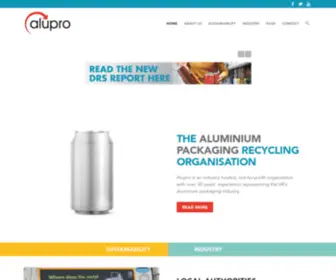 Alupro.org.uk(The Aluminium Packaging Recycling Organisation) Screenshot