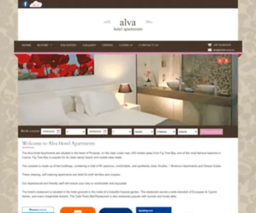 Alvahotel.com(Hotel Apartments in Protaras) Screenshot