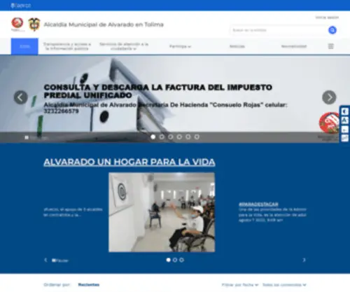 Alvarado-Tolima.gov.co(Alcaldía Municipal de Alvarado) Screenshot