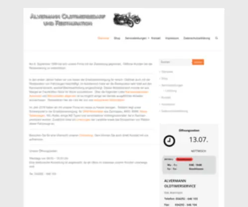 Alvermann-Oldtimer.de(Alvermann Oldtimerbedarf & Restauration) Screenshot