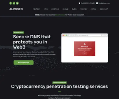 Alvosec.com(Cybersecurity & network solutions) Screenshot