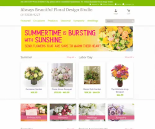 Alwaysbeautifulflowers.net(Quakertown Florist) Screenshot