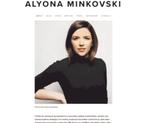 Alyonaminkovski.com(Alyona Minkovski About) Screenshot