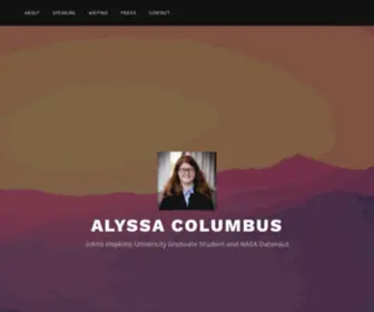 Alyssacolumbus.com(Johns Hopkins University Graduate Student and NASA Datanaut) Screenshot