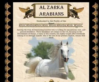 Alzarkaarabians.com(Al Zarka Arabians) Screenshot