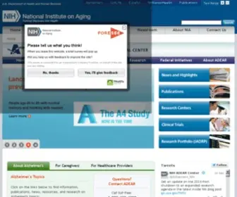 Alzheimers.org(National Institute on Aging) Screenshot