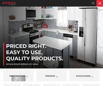 Amana.com(Amana U.S.A) Screenshot