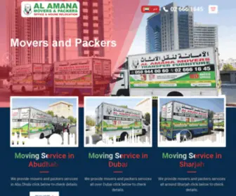 Amanamoverspackers.com(Amana Movers And Packers in Abu Dhabi) Screenshot