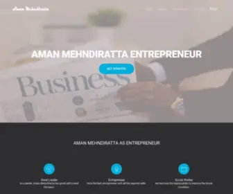 Amanmehndiratta.info(A person with golden heart an entrepreneur Aman Mehndiratta) Screenshot