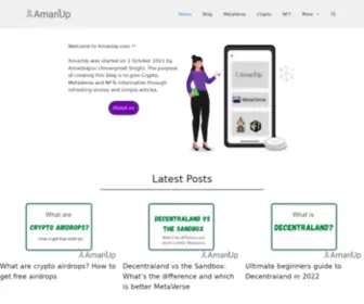 Amanup.com(Crypto, MetaVerse and NFTs) Screenshot