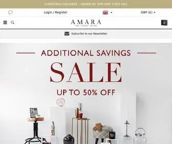 Amara.com(Find luxury homeware & furniture. Free delivery over) Screenshot