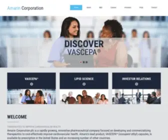 Amarincorp.com(Amarin Corporation) Screenshot