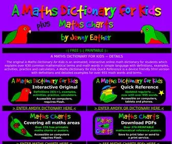 Amathsdictionaryforkids.com(A Maths Dictionary for Kids by Jenny Eather) Screenshot