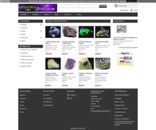 Amatistasevilla.com(Tienda de minerales) Screenshot