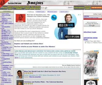 Amazines.com(Free Article Directory and Ezine Publisher Database Company) Screenshot