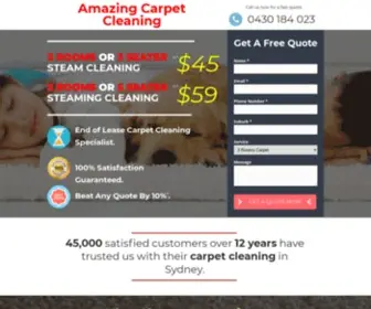 Amazingcarpetclean.com.au(Carpet Cleaning Sydney) Screenshot