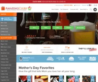 Amazingclubs.com(#1 Rated Gift of the Month Clubs with Free Shipping from Amazing Clubs) Screenshot
