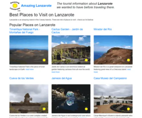 Amazinglanzarote.com(Best Places to Visit on Lanzarote) Screenshot