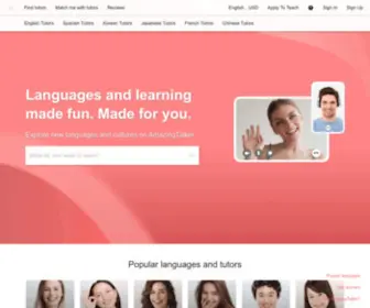 Amazingtalker.com(Find Professional Online Language Tutors and Teachers) Screenshot