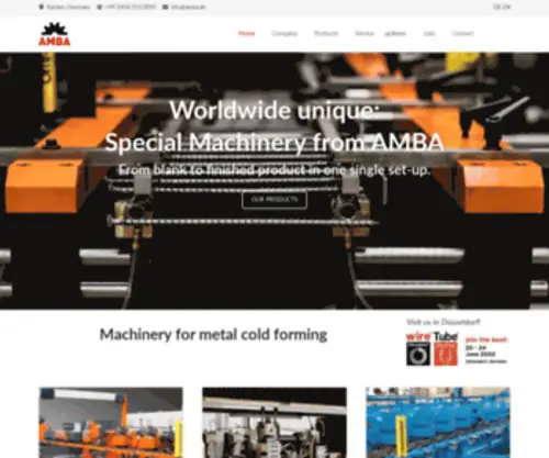 Amba.de(AMBA Maschinenbau für Spezialmaschinen) Screenshot