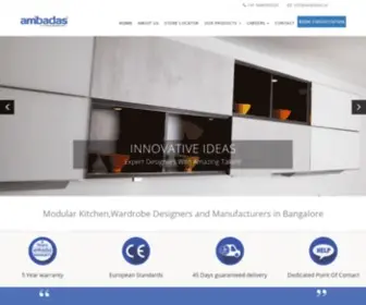 Ambadas.in(Ambadas is leading modular kitchens and wardrobes manufacturer in Bangalore. Our company) Screenshot