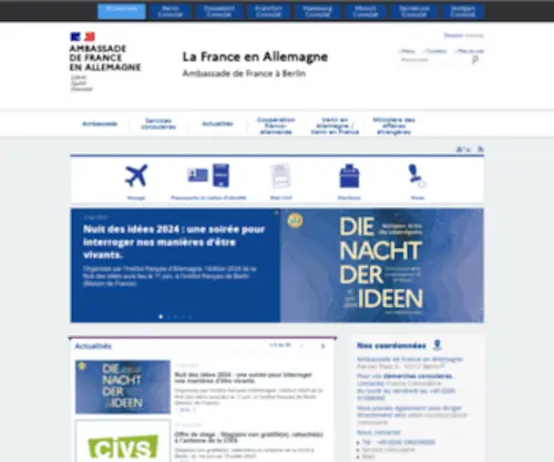 Ambafrance-DE.org(Frankreich in Deutschland) Screenshot